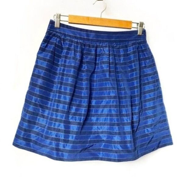 J. Crew blue striped taffeta mini skirt, Size 2 - Picture 3 of 6
